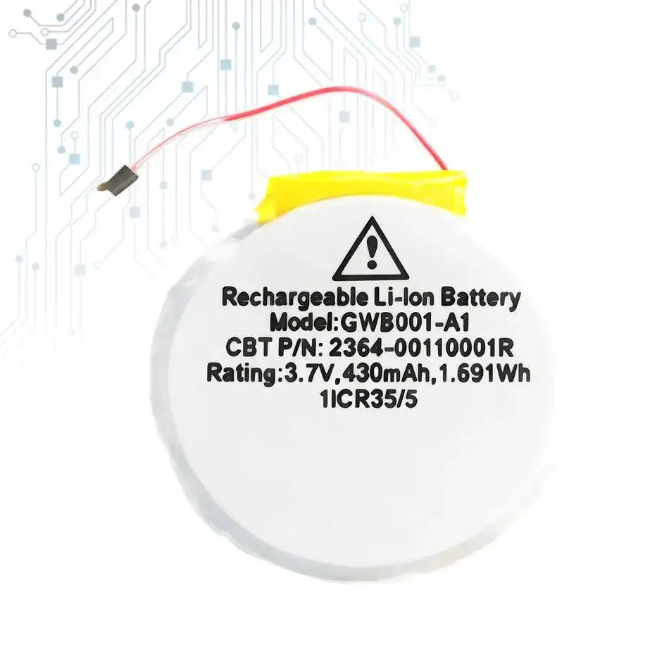 Batería para reloj inteligente 430Mah de alta eficiencia para reloj inteligente GWB001-A1 2364-00110001R - imagen 2