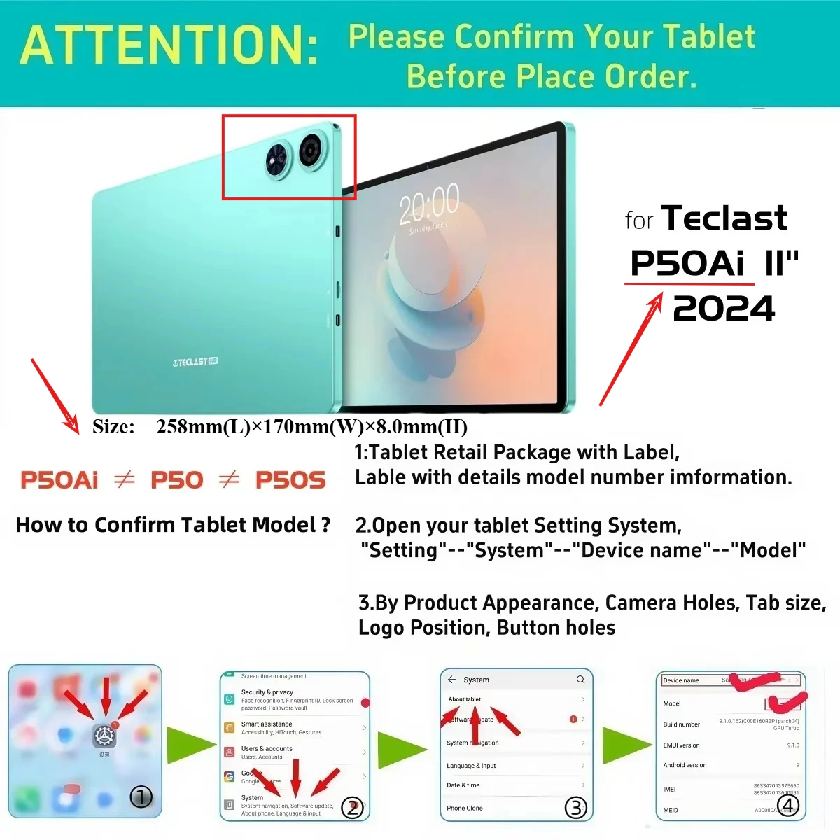 Funda Smart Cover para Teclast P50Ai 2024 (11 Pulgadas) – Carcasa con Soporte Trifold, Cuero PU y Parte Trasera de TPU Blando - imagen 2