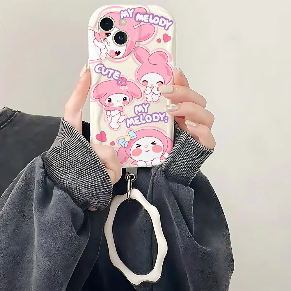 Funda de teléfono Kawaii My Melody Kuromi con cordón para Samsung Galaxy M16 A56 A36 A26 A16 A06 A35 A55 A25 A54 A34 A24 A13 A73 A53 4G 5G - imagen 2