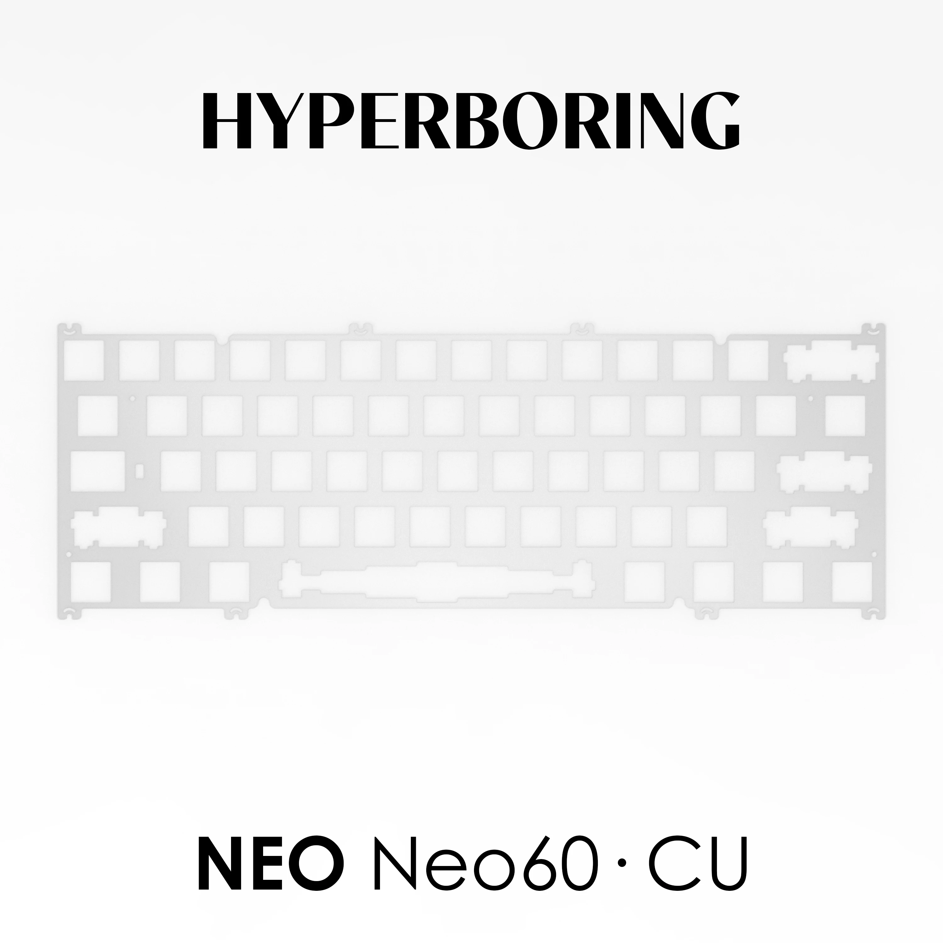 Placas de ajuste de teclado mecánico Neo60 CU PC PP FR4 Aluminio CF latón (para puñaladas de montaje en PCB y puñaladas de montaje en placa) - imagen 2