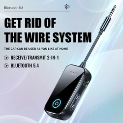 Adaptador Bluetooth 5.4 2 en 1 Transmisor y Receptor Jack 3,5 mm