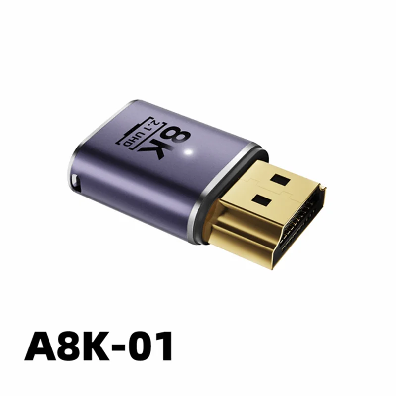 Adaptador convertidor macho a hembra para ordenador de escritorio, convertidor de 8K, 60Hz, 48Gbps, compatible con 4K, 120Hz, codo/recto para proyector - imagen 2