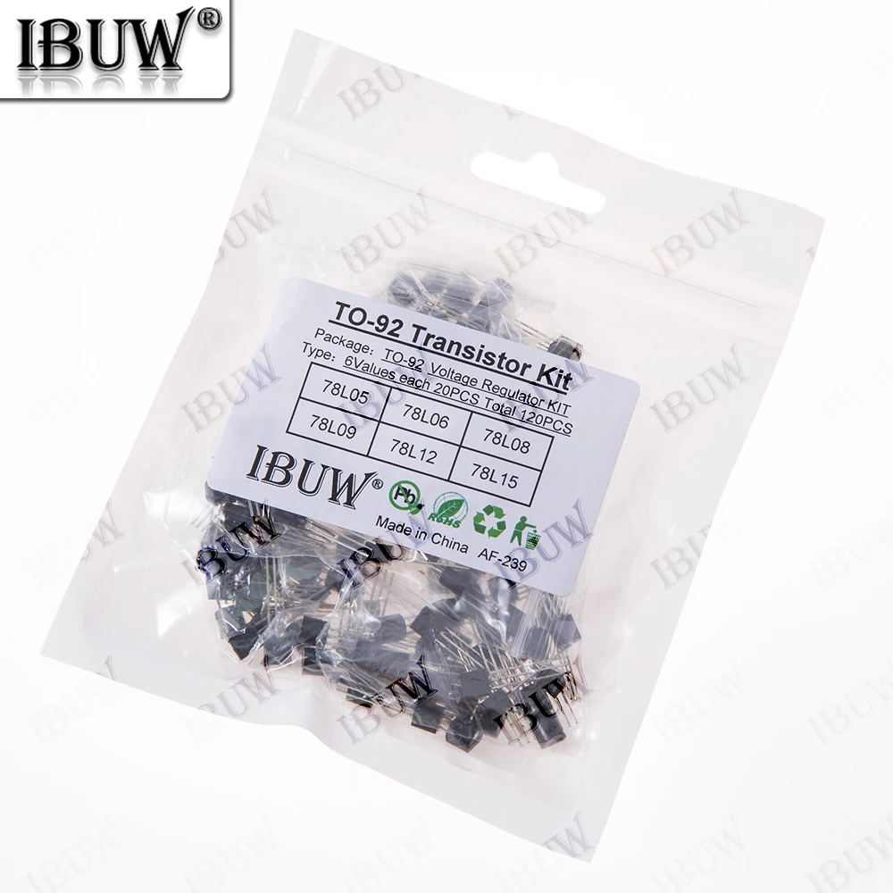 120 Uds. Kit de transistores TO-92 de 10 valores (78L06/78L05/78L08/78L09/78L12/78L15) regulador de voltaje para fuente de alimentación electrónica DIY
