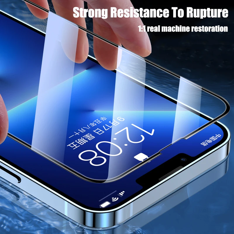 Protector de pantalla de vidrio templado para iPhone, Protector de pantalla antiexplosión para iPhone 14, 13, 12, 11 Pro Max, 7, 8 Plus, X, XR, XS Max, 4 unidades - imagen 2