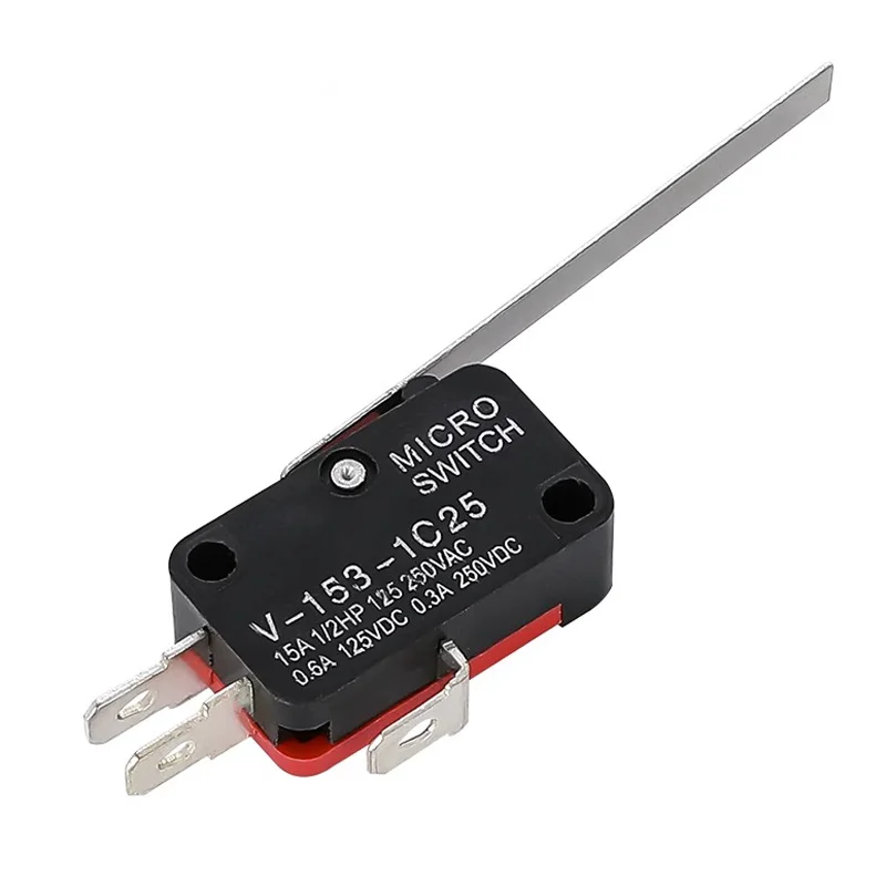 Microinterruptores eléctricos de 10 piezas, interruptor de límite de V-153-1C25, palanca de bisagra recta larga, tipo SPDT, para instrumento de medida - imagen 4