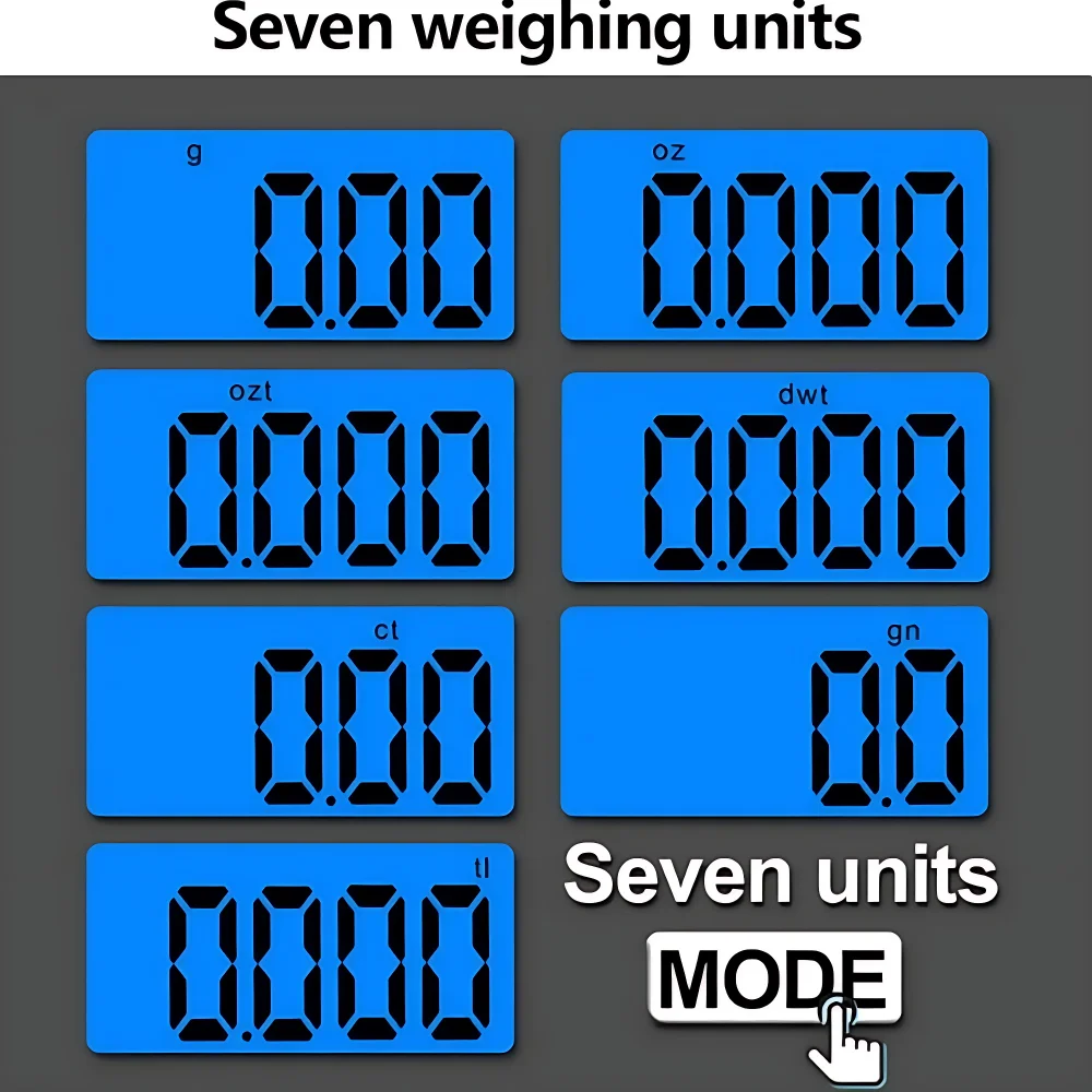 Báscula Digital de alta precisión para cocina, balanza electrónica de bolsillo para joyería, 200g, 500g x 0,01g - imagen 5