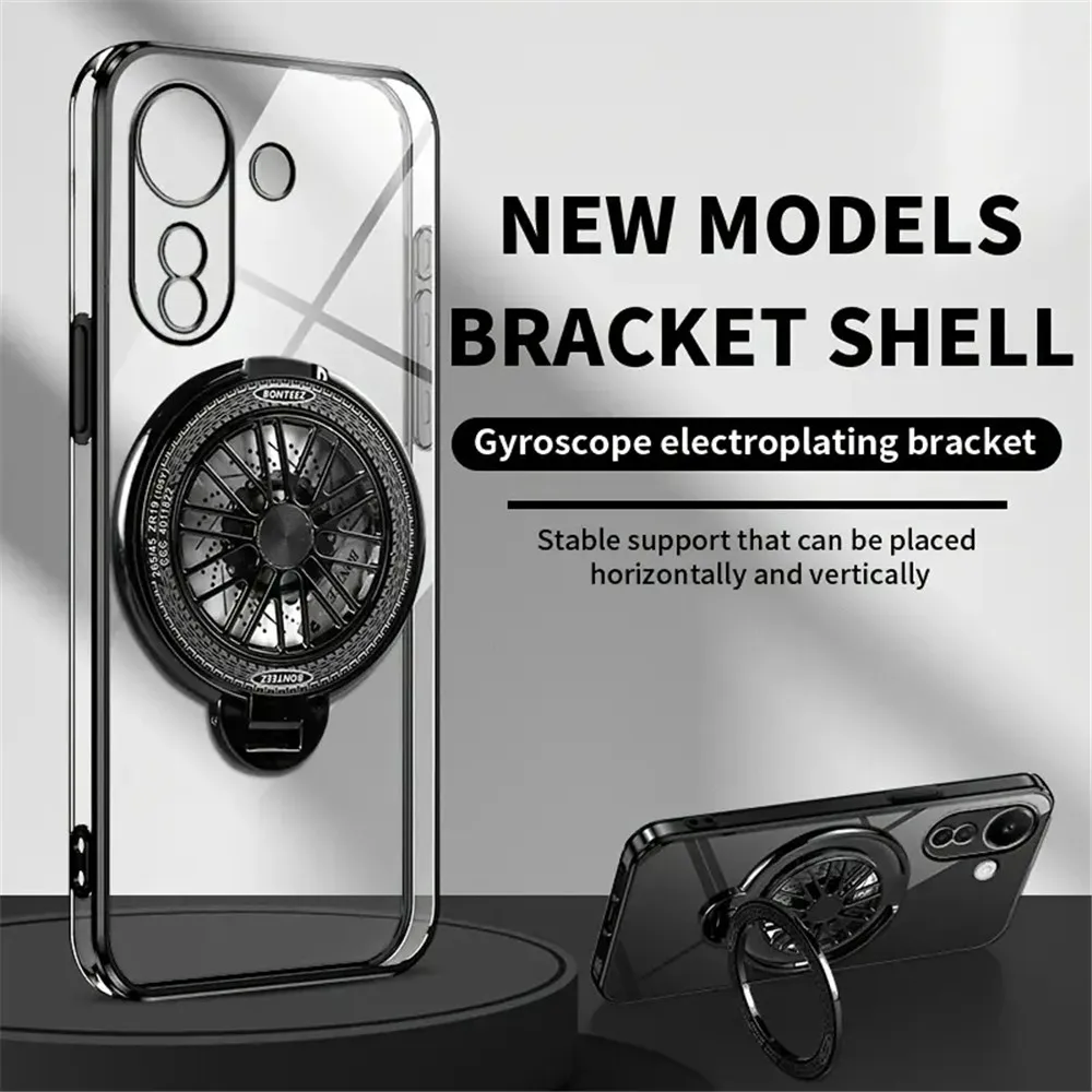 Nova 13 funda con soporte magnético giroscopio de rotación de lujo para Huawei Nova 12 11 10 9 8 7 Pro SE Nova Y70 8i 5T cubierta chapada transparente - imagen 2