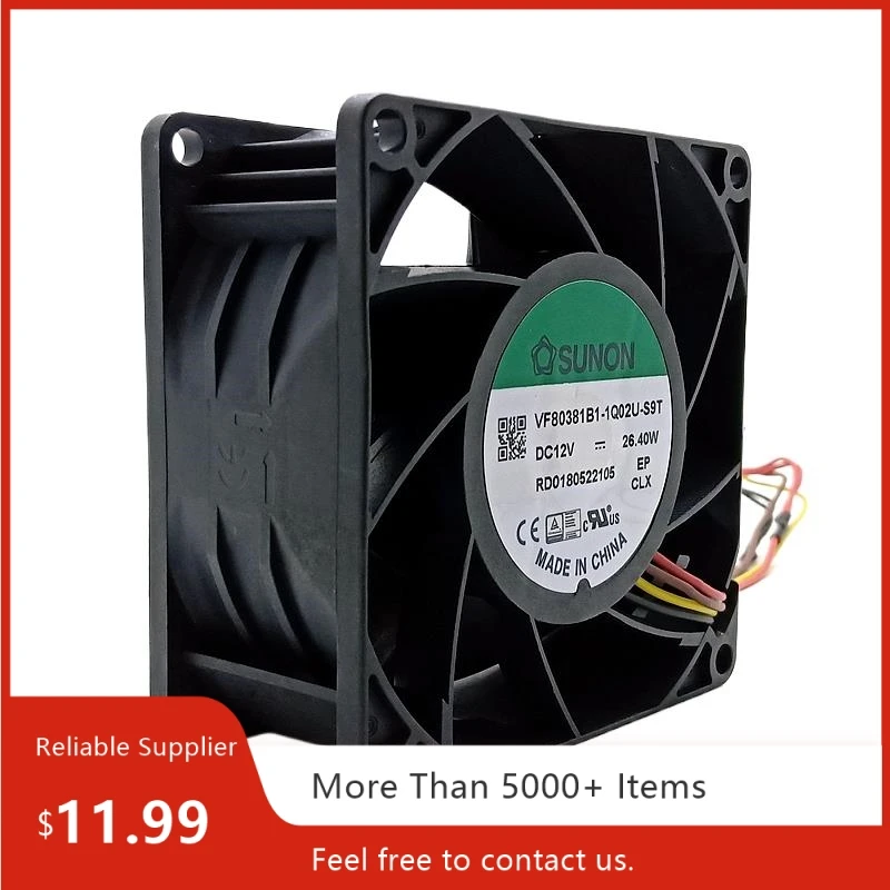 Para Sunon VF80381B1-1Q02U-S9T Ventilador de servidor PWM de alta velocidad de 80 mm x 38 mm: 26,4 W, potente flujo de aire - imagen 2