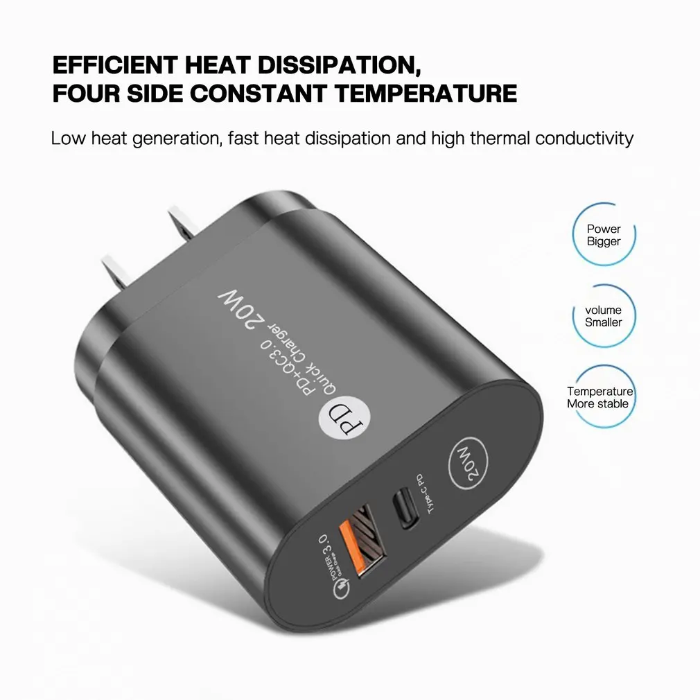 Cargador USB PD de 20W para teléfono, adaptador de carga rápida QC 3,0 para iPhone 13, 12 Pro, iPad, Huawei, Xiaomi y Samsung - imagen 4