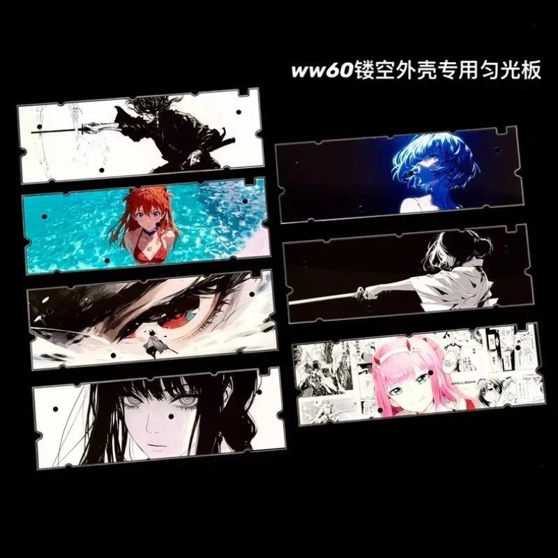 Placa Base de teclado Holy60/GH60/Mad60, figura de Anime personalizada, placa de teclado acrílico para funda de teclado hueco, placa uniforme, regalo DIY - imagen 2