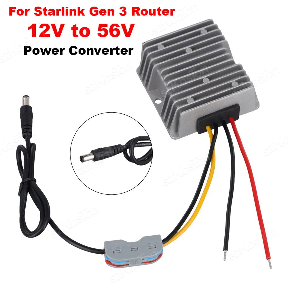 Para enrutador Starlink Gen3, convertidor de corriente CC de 12V a 56V 3A, adaptador de corriente elevador recargable para accesorio Star link Gen 3