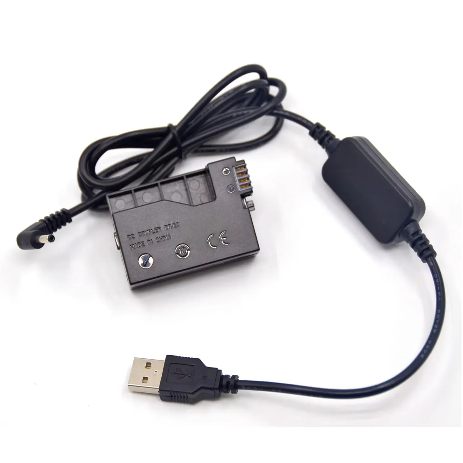 Cable USB a CC de 5V, acoplador de DR-E8, batería simulada de LP-E8 para cámara Canon EOS Rebel T2i T3i T4i T5i 550D 600D 650D 700D Kiss X4 X5