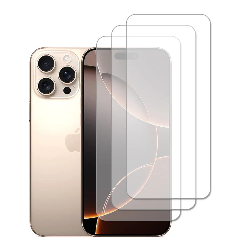 3 uds vidrio para iPhone 17 Pro Max Protector de pantalla iPhone 16e 16 17 película protectora de vidrio templado de aire para iPhone 16 Plus