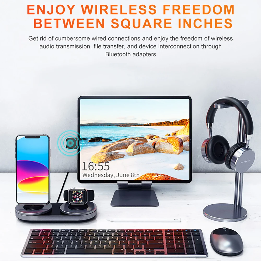 Adaptador USB Bluetooth 5,3, transmisor receptor Bluetooth, Audio, Dongle Bluetooth, adaptador inalámbrico USB BT5.3 para ordenador, PC y portátil - imagen 2