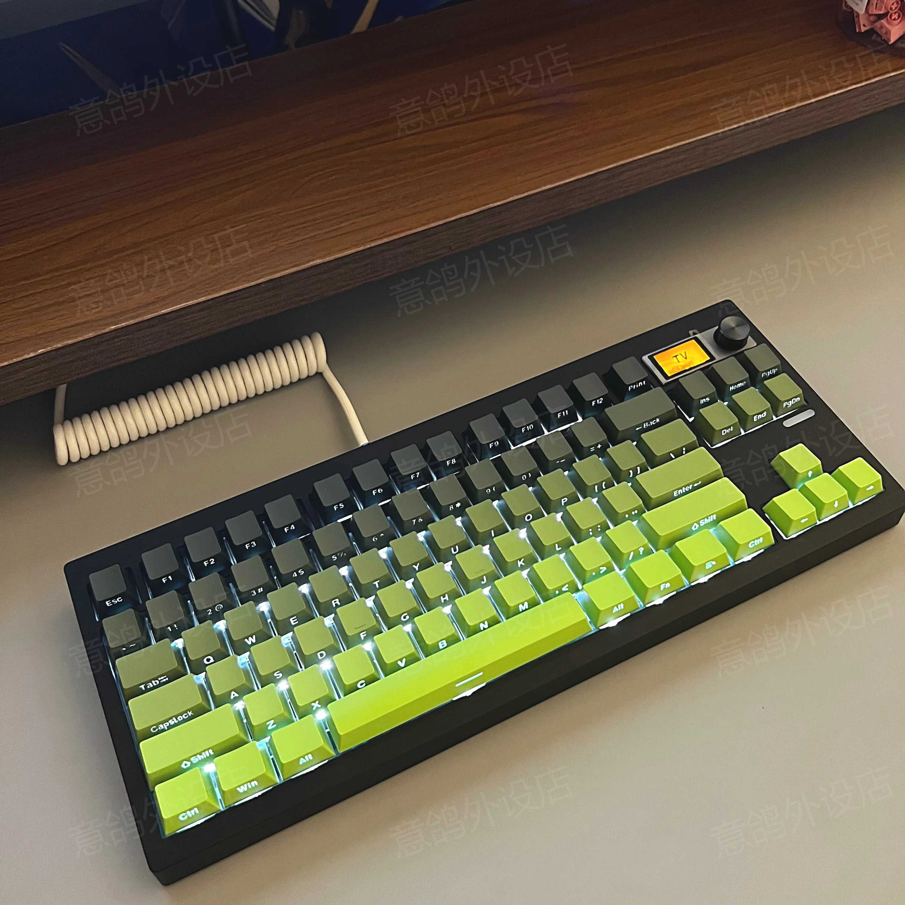 Teclas K135 PBT con estampado lateral, juego de teclas con gradiente de brillo de doble disparo, perfil de cereza para teclado mecánico - imagen 3