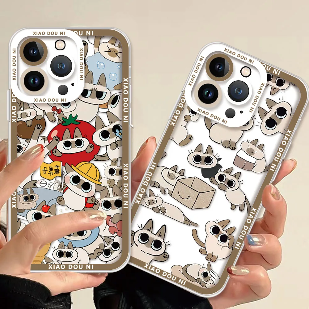 Funda de silicona suave de gato siamés para Samsung Galaxy S24 Ultra S23 S22 S21 Plus S20 FE S10 Note 20 10 Pro A14 A34 A54