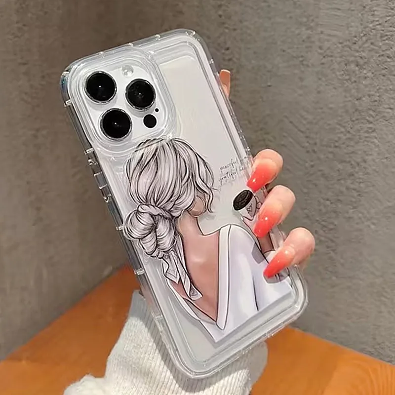 Funda de teléfono con diseño de niña pequeña y mujer, funda suave de moda para Samsung Galaxy S25 S24 S23 FE S22 Ultra Plus A35 A55 A54 A53 A52 - imagen 5