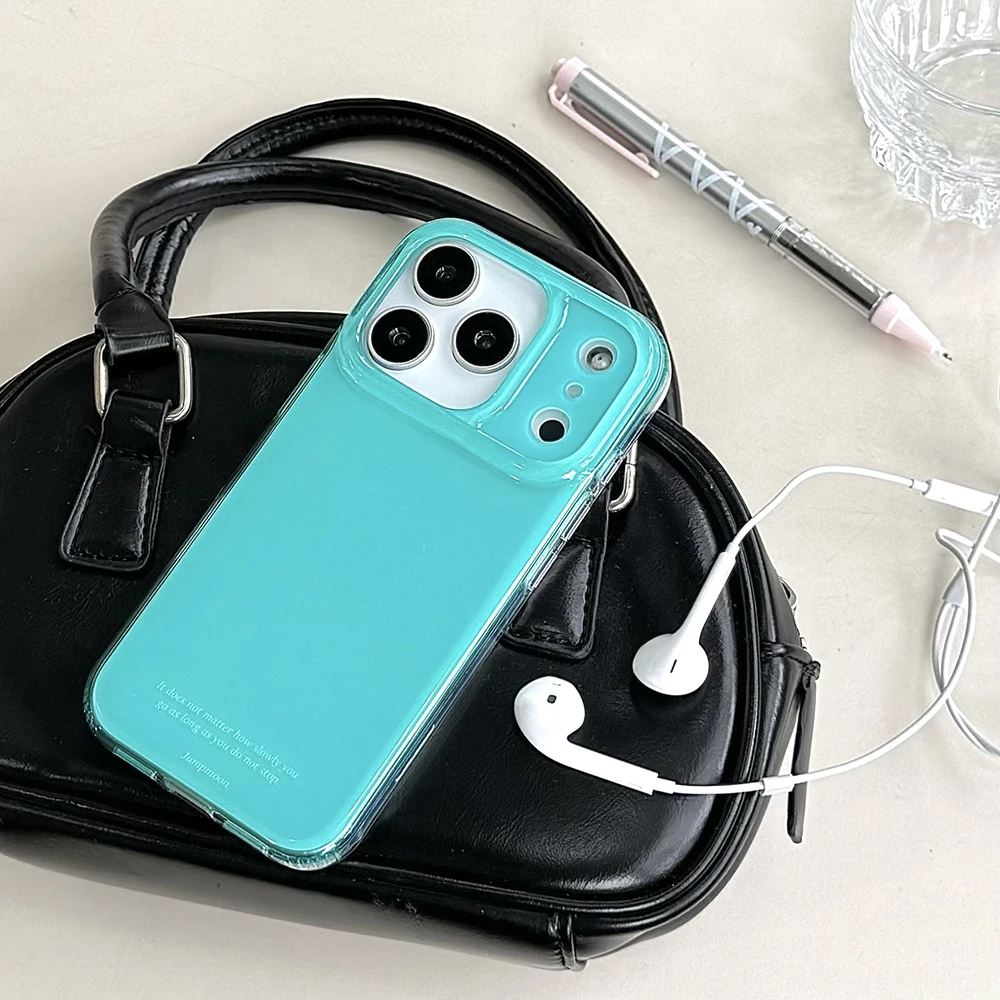 Funda de teléfono azul de Color sólido Simple para IPhone 17 16 15 14 13 Pro Max bonita funda protectora trasera a prueba de golpes para Iphone 17 Pro Max - imagen 5