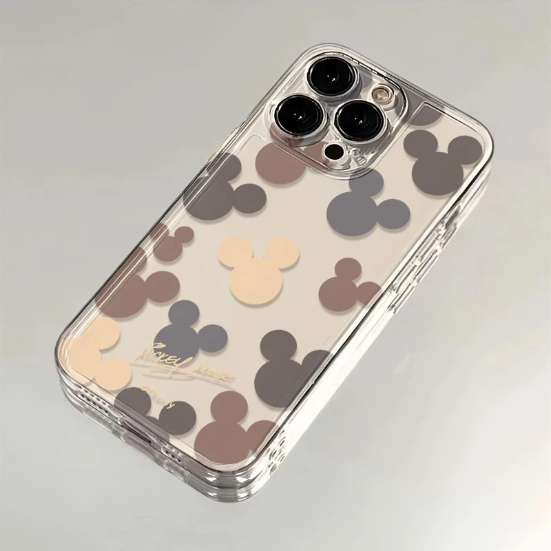 Funda de teléfono de pantalla completa con cabeza de Mickey Mouse de Disney para OPPO Reno 12F 7 11F 10 2F 4 8T 8Z 7Z 6Z 5 F21 Pro Plus 4G 5G TPU suave transparente