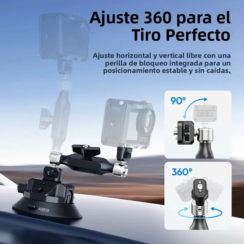 Ulanzi TB15 soporte para coche cámara con ventosa para Gopro Insta 360 DJI Cámara de Acción teléfono DSLR con accesorios para cámara 1/4 3/8 - imagen 3