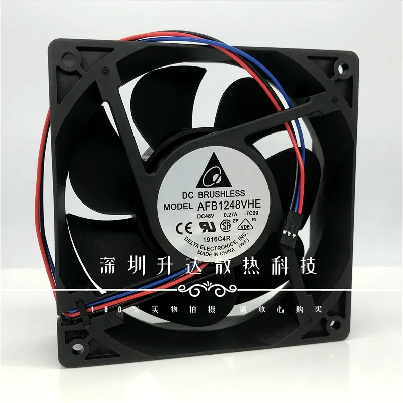 Delta AFB1248VHE ventilador de refrigeración de doble bola, servidor de 3 cables, 12cm, 48V, 0.27A, Original - imagen 3