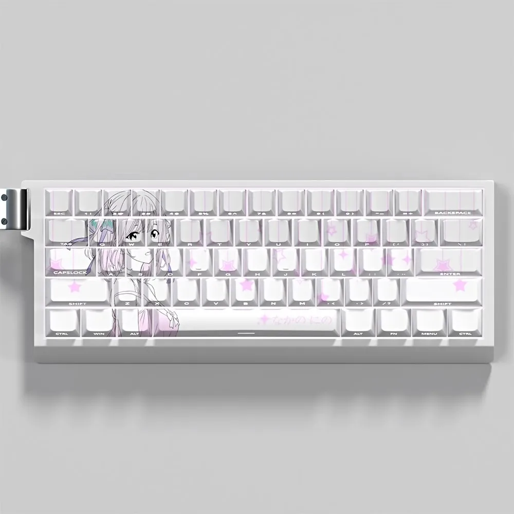 Juego de 74 teclas de dibujos animados de Anime para teclado de diseño 60 61 65 67 68 Nakano Nino Yuzuriha Inori Ayanami Rei Rem - imagen 4