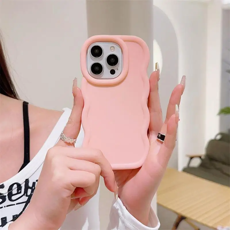 Funda de teléfono de Color caramelo para Huawai Honor X9A X8A X7A X8 X6 Nova 3i Y70 P40 Lite Y7 2018 Pro Y9 Prime 2019, Color crema Wave Edge - imagen 2