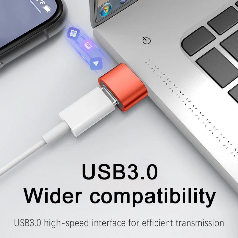 Adaptador UTHAI Z23 tipo c a USB 3,0 adecuado para iPhone 11/12/13 adaptador de carga compatible con carga rápida de corriente 6A - imagen 3