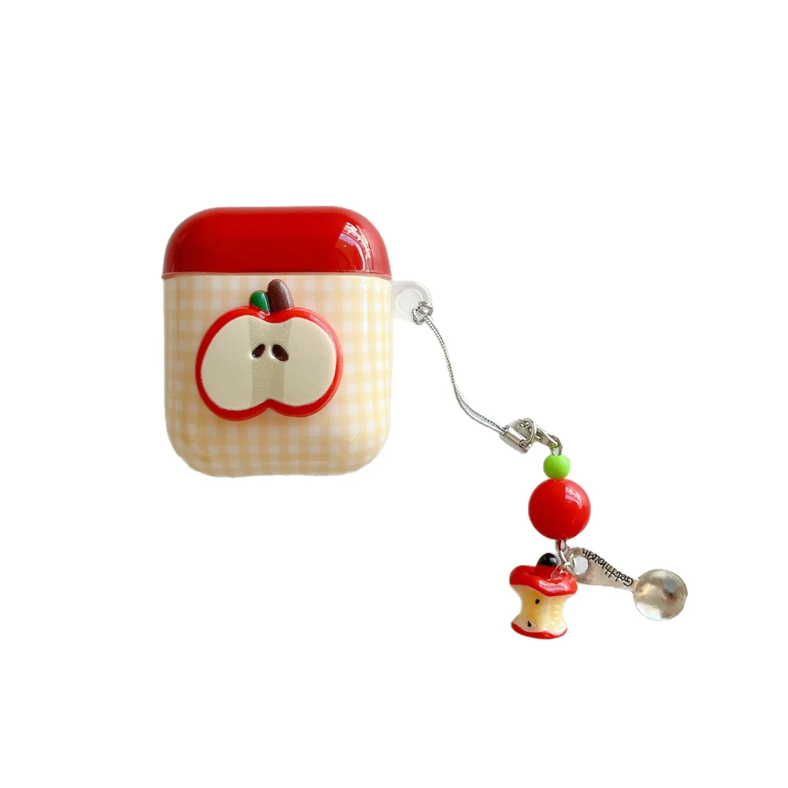 Funda bonita para auriculares con diseño de cuadros de frutas para Apple Airpods 4 3 Pro 2, funda para auriculares con dije, fundas para auriculares de silicona para Airpod 3 - imagen 5