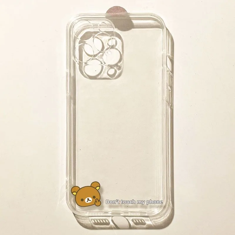 Funda de teléfono con bonito oso Rilakkuma de pantalla completa para Samsung S25 S24 S23 S22 S21 S20 FE Note20 Note10 Plus Ultra Lite TPU suave transparente - imagen 3