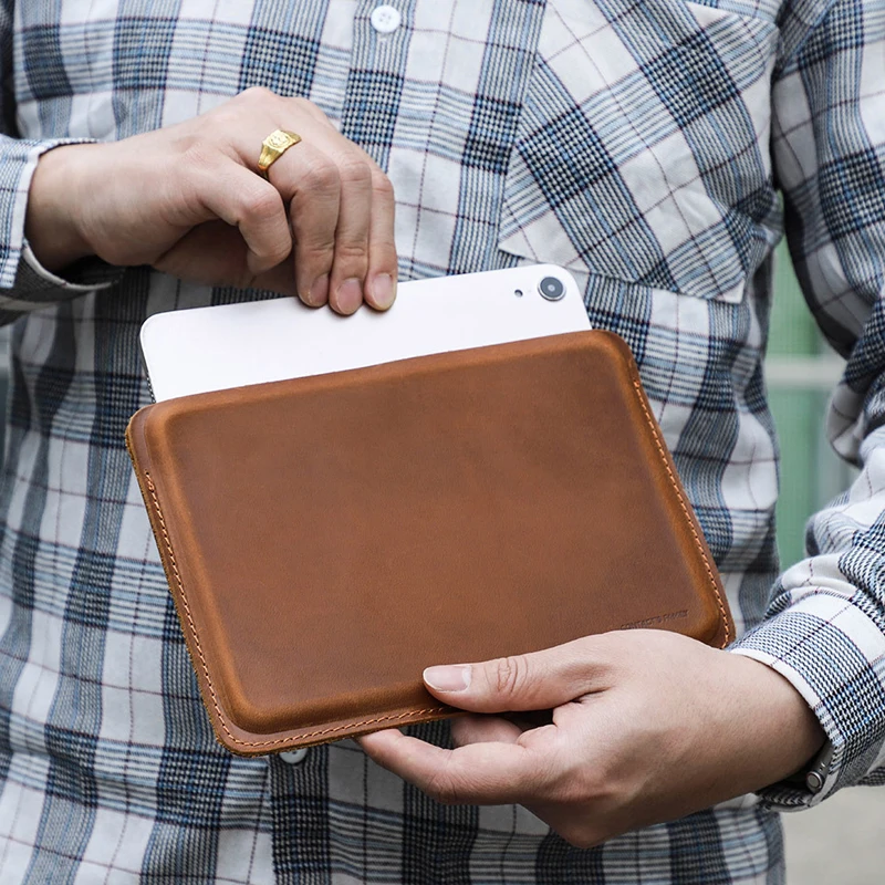 Para iPad mini (2024)/iPad Mini 6 Funda de cuero genuino Funda de tableta vintage para iPad Mini 5 4/Mini 7 A17 Pro - imagen 5
