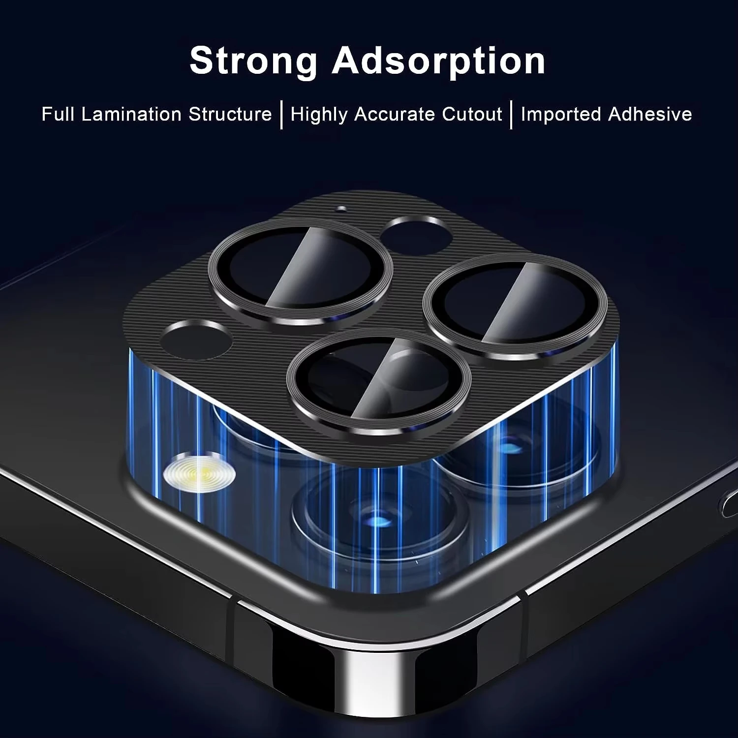 Protector de pantalla de lente de cámara para iPhone 17 Pro Max 15 16 Plus 14 13 12 Mini 11 17Air cubierta protectora de vidrio de Metal negro de titanio - imagen 5