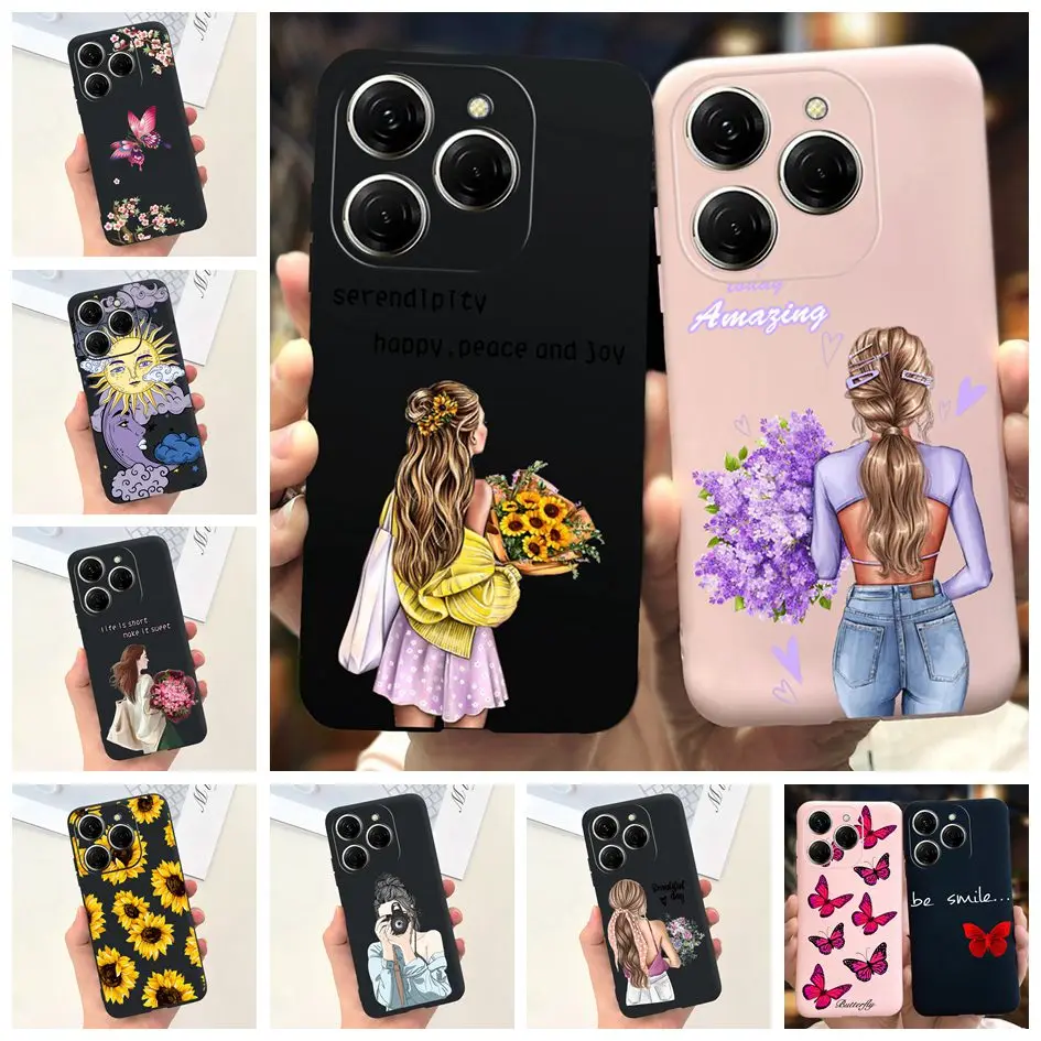 Funda trasera de silicona suave para Tecno Spark 20 Pro KJ6 Spark20C, carcasa elegante para chicas bonitas, 20C