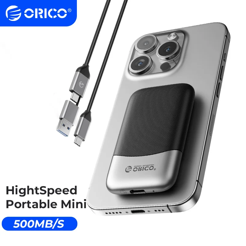 ORICO SSD externo de 1 TB con cable USB C y A 2 en 1, hasta 460 MB/s, unidades de estado sólido portátiles Plug and Play para tableta M5PLUS - imagen 2