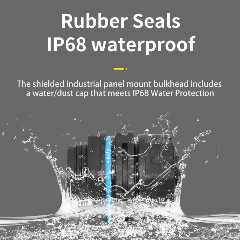 Conector de red YXY Rj45 lP68 montaje en panel Ethernet tamaño Dual M20/M23CAT5E/CAT6/CAT6A conector de cable impermeable - imagen 4