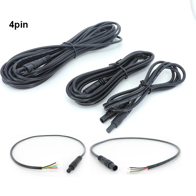 Cable de 1/2/3/5m de 4 pines macho a hembra, conector de extensión de cámara de visión trasera DVR para coche, Monitor HD de 4 núcleos, cable de cobre para vehículo