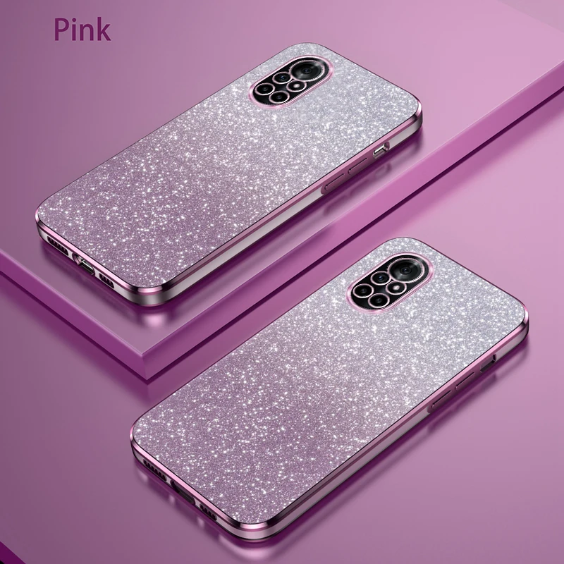 Funda de teléfono para Huawei nova 8 Pro, carcasa trasera de silicona con brillo degradado de lujo - imagen 3