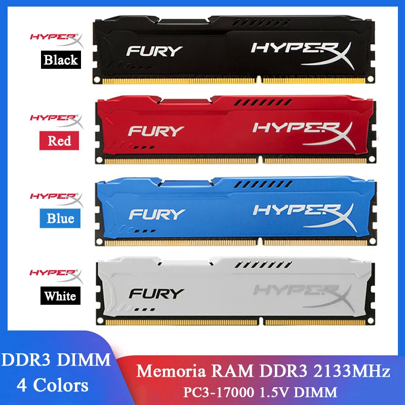 DDR3 Fury Memoria RAM DDR3 8GB 2133MHz 8GB 2400MHz PC3-19200 PC3-17000 Memoria de escritorio 240 pines DIMM 1,5 V DDR3 Módulo de memoria RAM - imagen 2