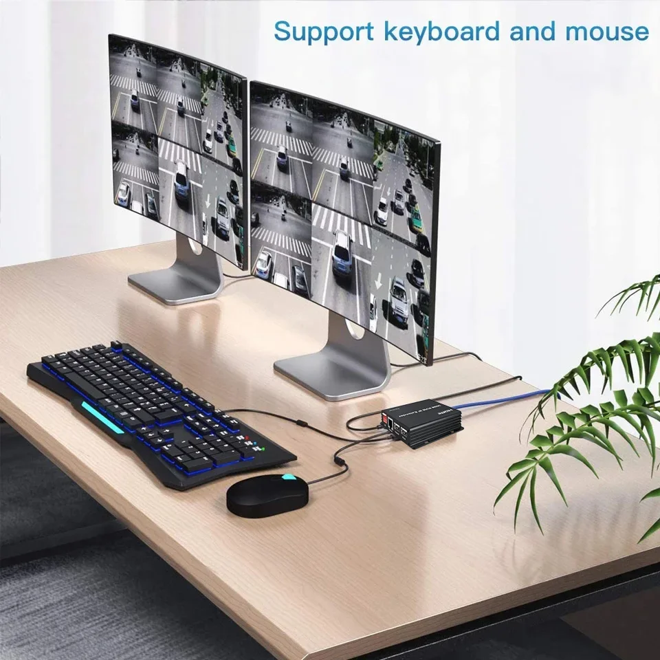 Extensor HDMI KVM de 300M sobre IP Rj45 Cat5e/6 1080P HDMI USB Ethernet extensor 984FT compatible con interruptor de red para teclado de ratón USB - imagen 5