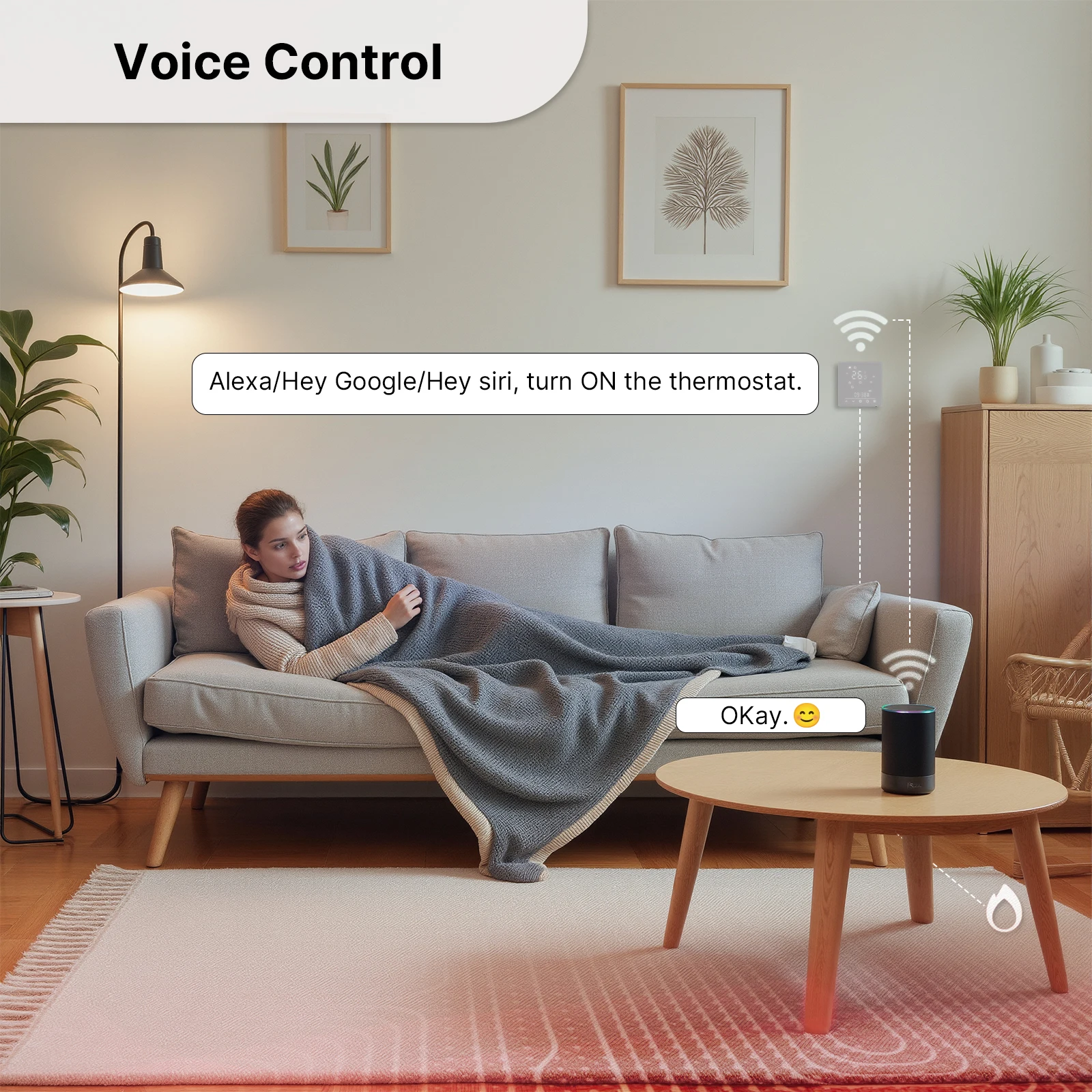 MOES Matter WiFi termostato inteligente controlador de temperatura Tuya caldera de agua calefacción eléctrica con Alexa Google Apple Smartthings - imagen 3