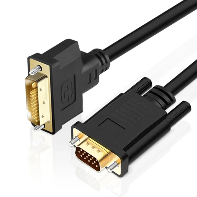 Adaptador de Cable DVI a VGA de alta calidad, convertidor HD 1080P para PC, portátil, proyector, DVI-D de Monitor 24 + 1 a Cable VGA, Compatible con 24 + 5
