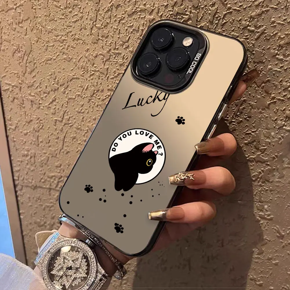 Funda de gato de dibujos animados para pareja de moda para Samsung Galaxy A17 5G A07 parachoques a prueba de golpes para Samsung A07 A17 fundas de teléfono IMD plateadas - imagen 5