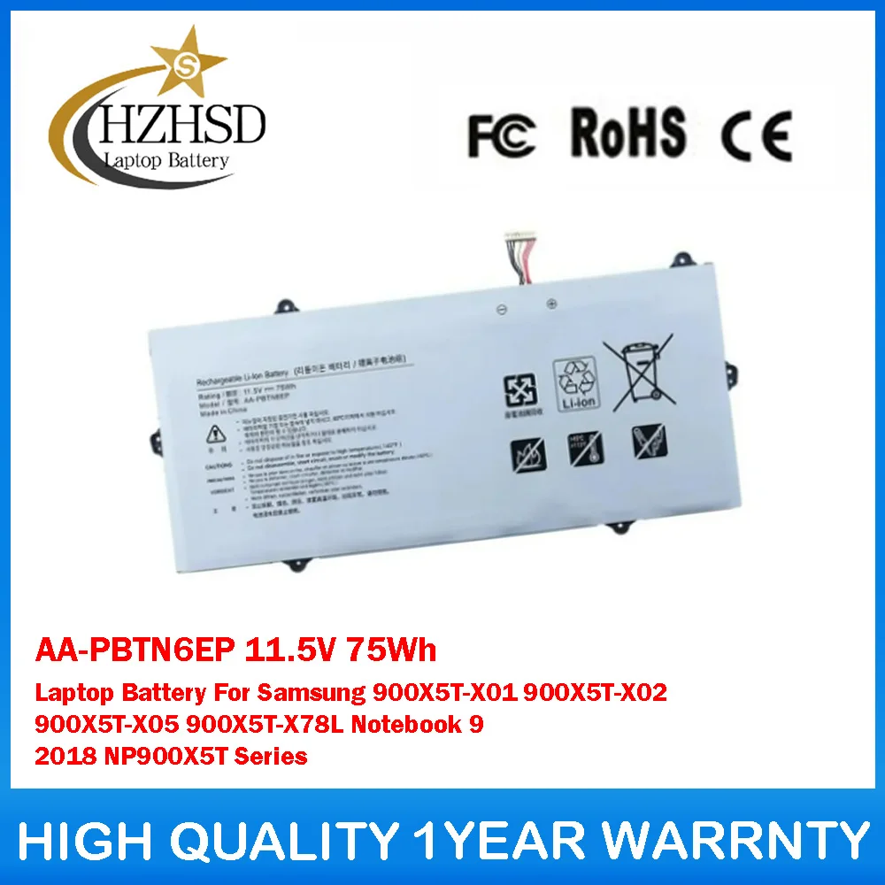 AA-PBTN6EP 11,5 V 75Wh batería del ordenador portátil para Samsung 900X5T-X01 900X5T-X02 900X5T-X05 900X5T-X78L Notebook 9 2018 serie NP900X5T