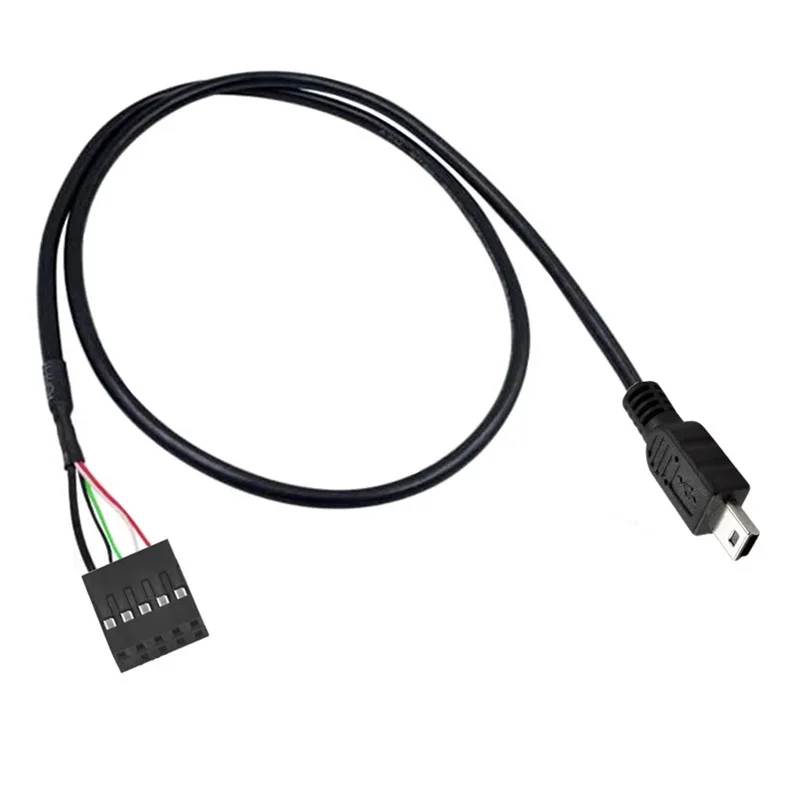50CM USB 2,0 Micro 5 pines/Mini 5 pines macho a 9 pines hembra 2,54 cabezal USB PCB Cable de placa base ángulo izquierdo/derecho - imagen 5