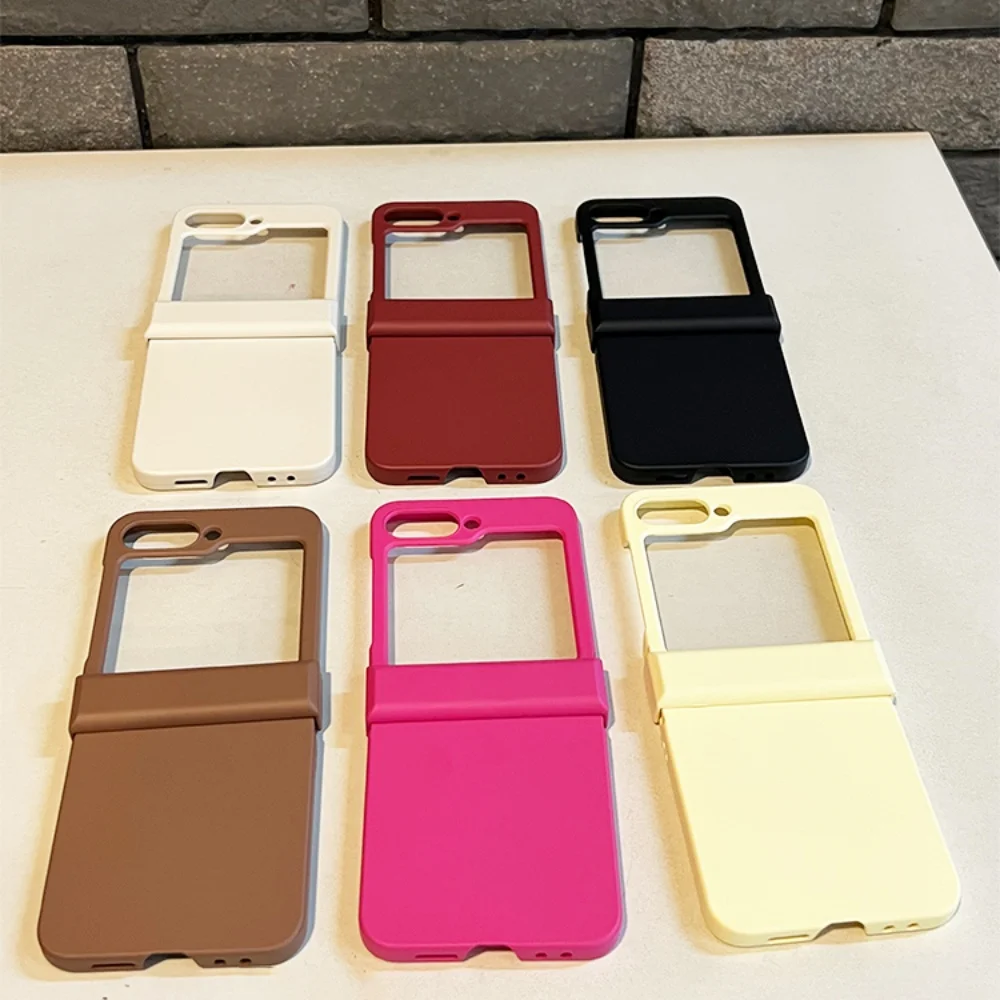 Para Samsung Galaxy Z Flip 7 6 5 4 3 Zflip7 Z Flip6 Flip5 Flip4 Flip3 Color caramelo funda plegable para teléfono cubierta de piel líquida a prueba de golpes - imagen 4