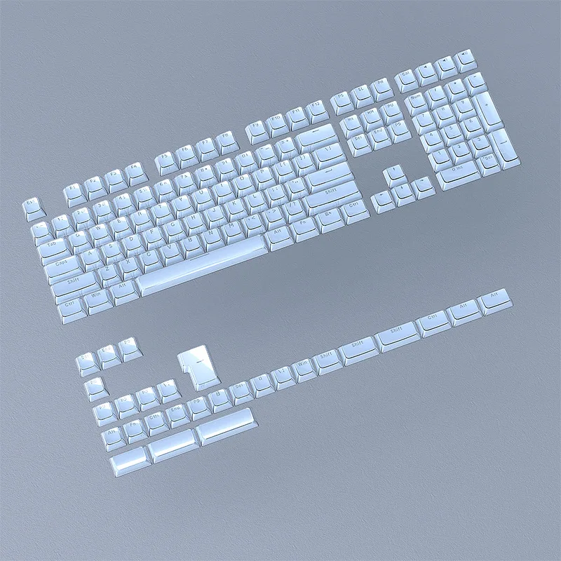 136 teclas azul translúcido brillo a través de teclas de PC Jello Crystal Doule Shot transparente ABS Keycap perfil ASA para teclado de interruptores MX - imagen 3