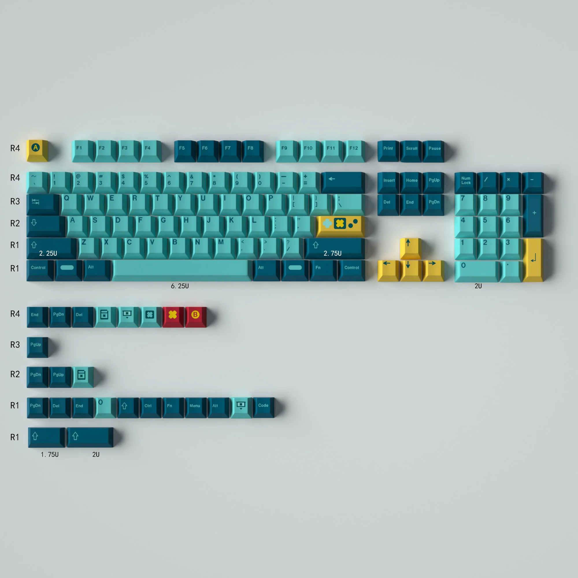 GMK-Juego de juegos Retro de 129 teclas, DYE-SUB PBT, teclas con personalidad personalizada en inglés, teclas de perfil de cereza para teclado mecánico 61/64 - imagen 2