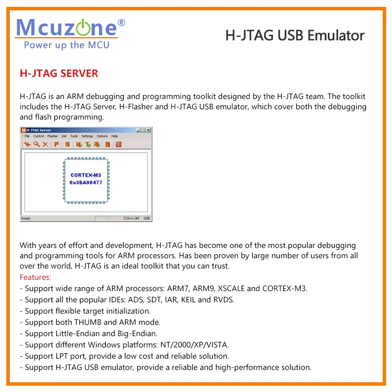 H-JTAG HJTAG hjtag USB Xscale Emulador (soporte PXA270 PXA300 PXA310) ARM11 ARM9 ARM7 cortex-M - imagen 3