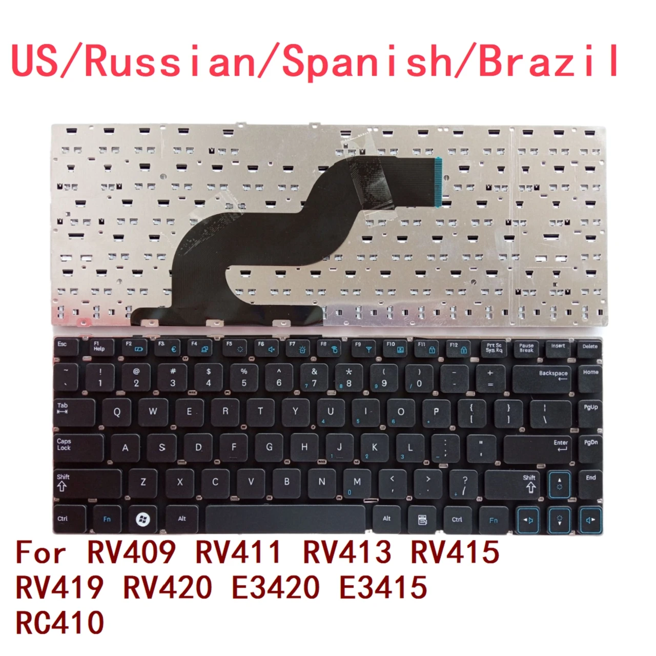 Teclado para ordenador portátil Samsung, para modelos RV409, RV411, RV413, RV415, RV419, RV420, E3420, E3415 y RC410