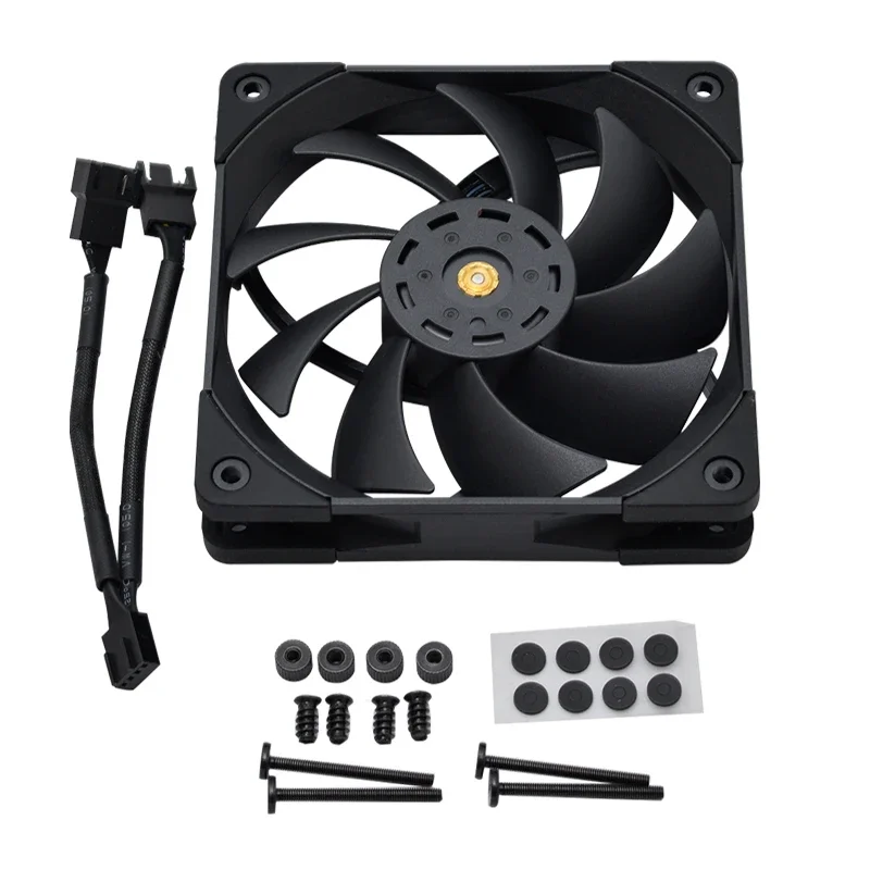 Thermalright-ventilador de refrigeración PWM de 120mm, Enfriador de CPU silencioso de 25mm de espesor, Control de temperatura para PC, funda de ordenador, sin luz, TL-C12PRO - imagen 4